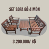 Bộ Sofa Gỗ Ngoài Trời 4 món giá siêu rẻ