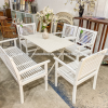 Set Bàn Ghế Gỗ Trắng Ngoài Trời VNXK (4 món)