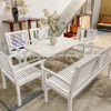 Set Bàn Ghế Gỗ Trắng Ngoài Trời VNXK (4 món)