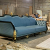 Sofa Băng Cổ Điển Cao Cấp Xanh Ấn Độ 2m4