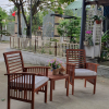 Set bàn ghế nhà hàng cafe có tay gỗ ngoài trời 
