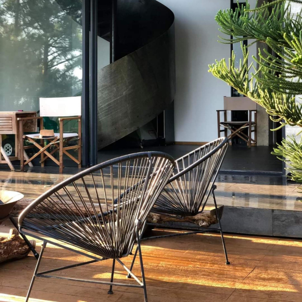 Ghế cafe bành đan dây