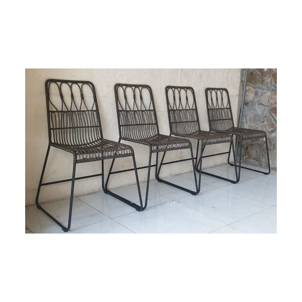 Ghế Giả Mây Chân Sắt Hàng Xuất