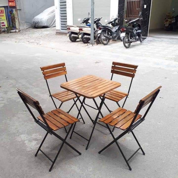 Bộ Bàn Ghế Xếp Cafe Fanxifan Giá Rẻ (1 Bàn 4 Ghế)
